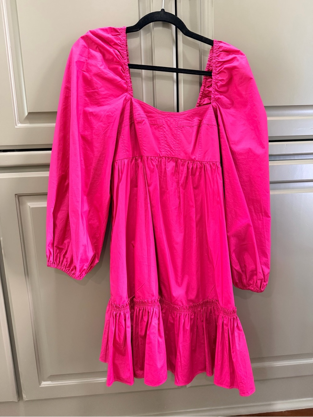 Ulla Johnson  Pink Long Sleeve Tiered Puff Dress